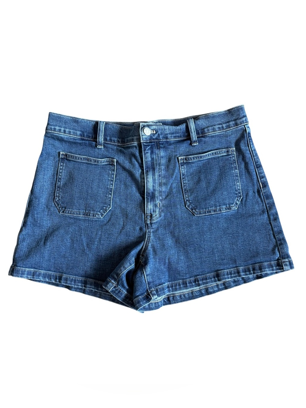 J. Crew Factory Sailor Patch Pocket Denim Short Size 30 Medium Wash Blue - Picture 3 of 11